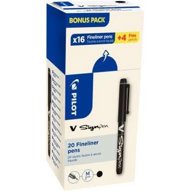 Ecopack de 16+4 feutres VSign noirs - Ma Rentrée Facile