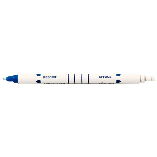 Effaceur réécriveur 2 pointes : biseautée et encre bleue