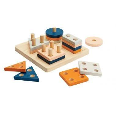 Empilages géométriques en bois PLAN TOYS - Ma Rentrée Facile