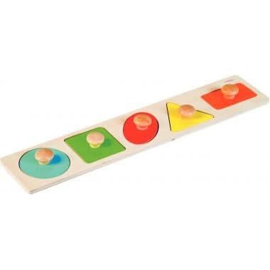 Encastrement 5 formes géométriques en bois, grand modèle - Ma Rentrée Facile