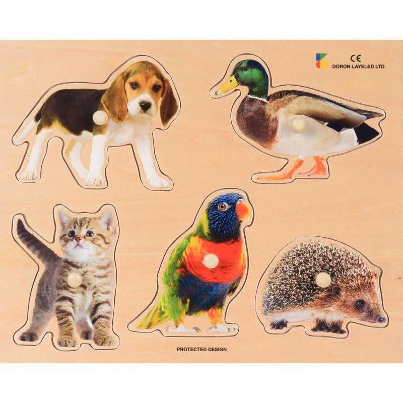 Encastrement 5 pièces en bois, les animaux de compagnie - Ma Rentrée Facile