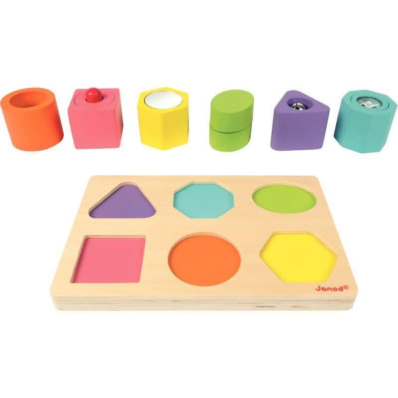 Encastrement de 6 cubes sensoriels en bois - Ma Rentrée Facile