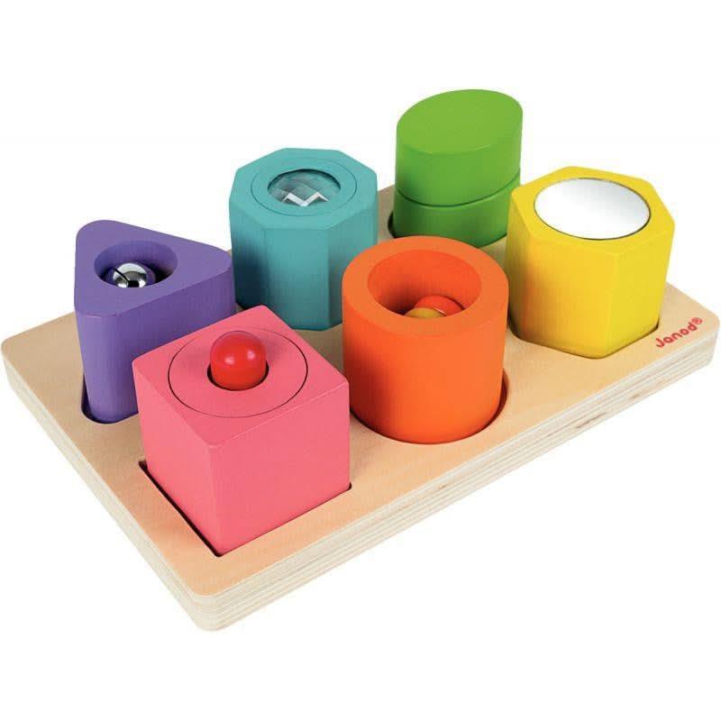 Encastrement de 6 cubes sensoriels en bois - Ma Rentrée Facile