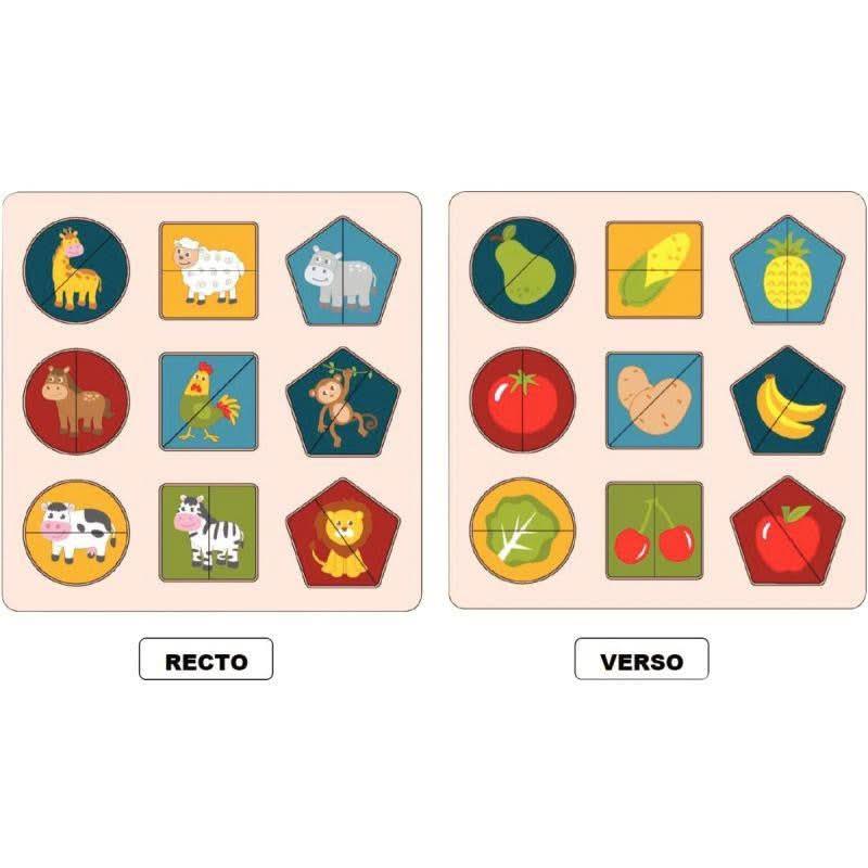 Encastrement duo recto/verso, les animaux/les fruits et légumes - Ma Rentrée Facile