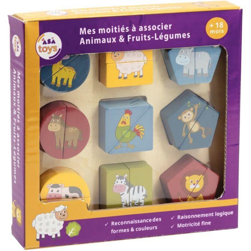 Encastrement duo recto/verso, les animaux/les fruits et légumes - Ma Rentrée Facile