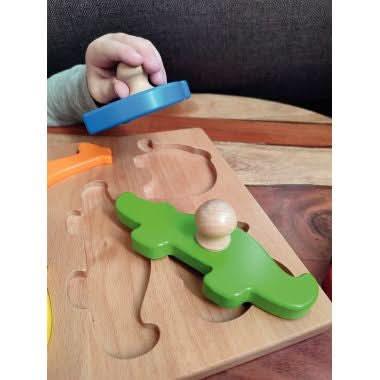 Encastrement maxi boutons en bois animaux - Ma Rentrée Facile