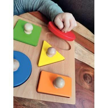 Encastrement maxi boutons en bois formes géométriques - Ma Rentrée Facile