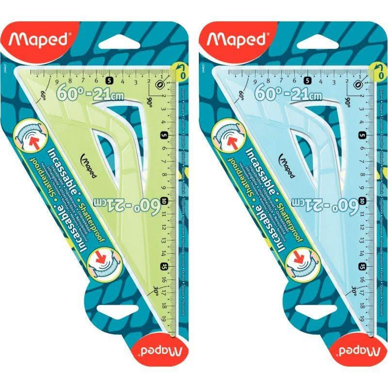 Equerre 60° 21cm incassable Maped Soft, coloris aléatoires - Ma Rentrée Facile