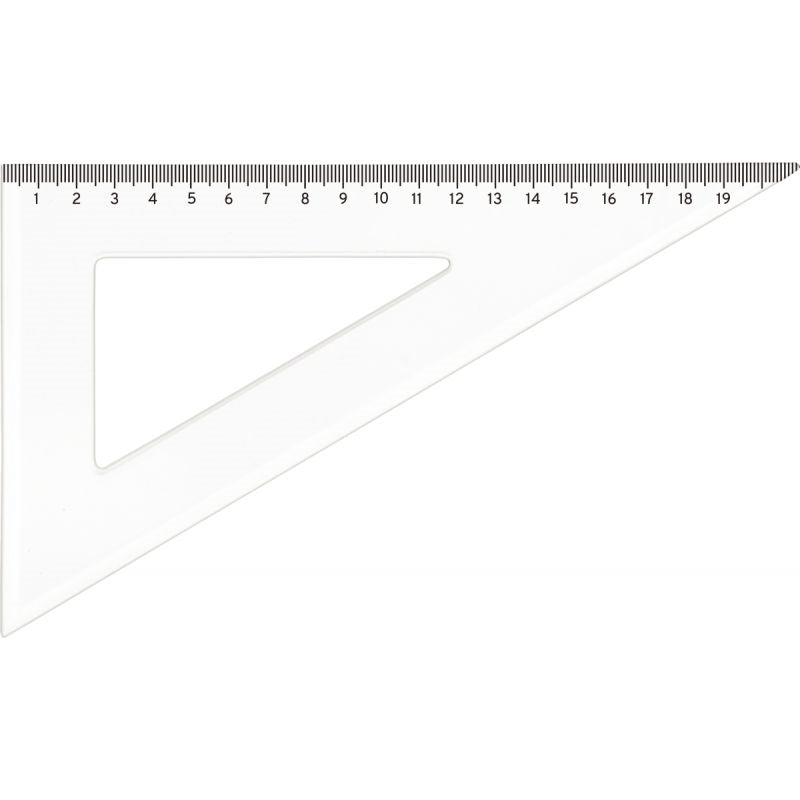 Équerre cristal graduation à 0, 60°, 21 cm