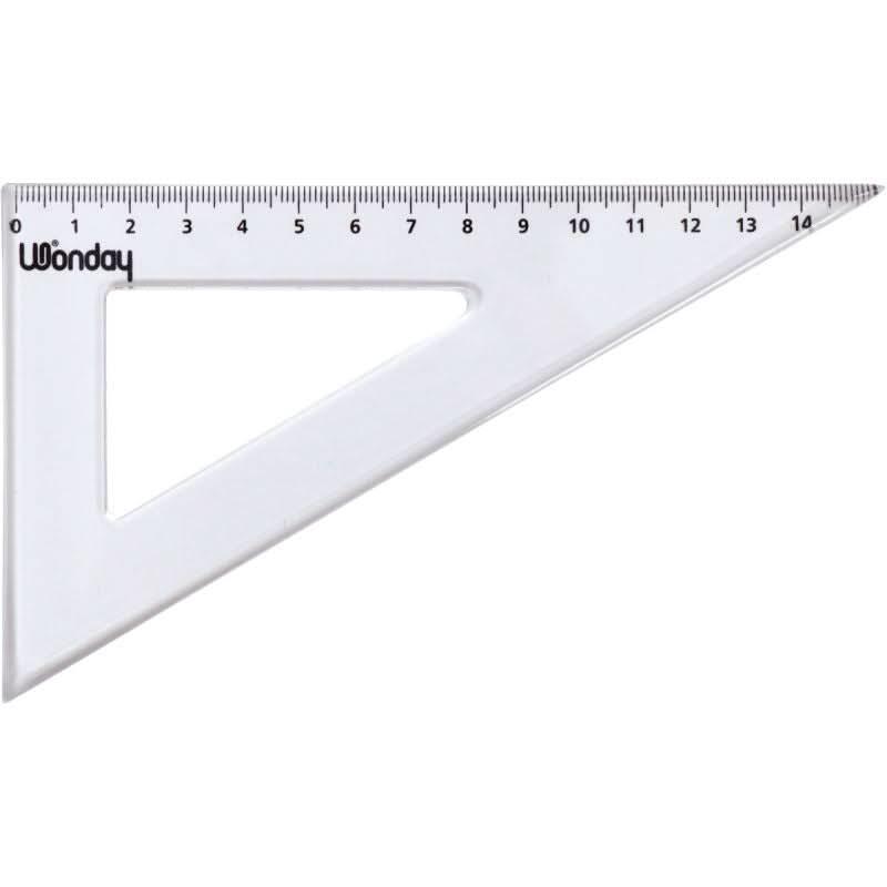 Équerre cristal graduée, 60°, 16 cm - Ma Rentrée Facile