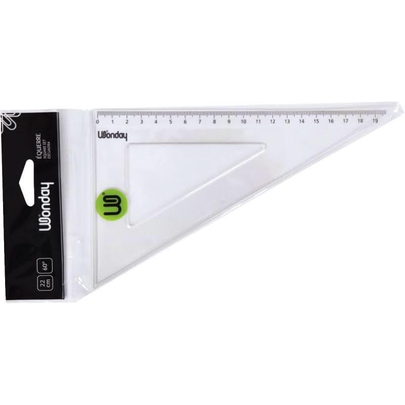 Équerre cristal graduée, 60°, 21 cm - Ma Rentrée Facile