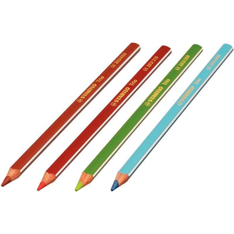 Etui 12 crayons de couleurs triangulaire Stabilo Trio Thick - Ma Rentrée Facile