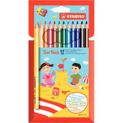 Etui 12 crayons de couleurs triangulaire Stabilo Trio Thick - Ma Rentrée Facile