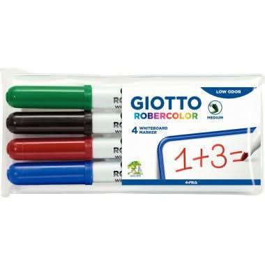 Etui 4 feutres effaçables à sec Giotto pointe moyenne ogive assortis - Ma Rentrée Facile
