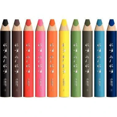 Étui de 10 crayons multi surface BIC Kids coloris assortis + 1 taille-crayon - Ma Rentrée Facile