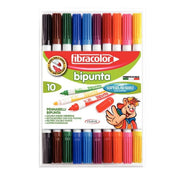 Étui de 10 feutres bi-pointe Fibracolor - Ma Rentrée Facile