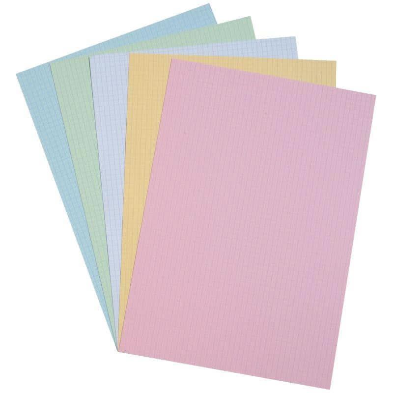100 fiches bristol non perforées 21x29,7 quadrillé 5x5 couleurs assorties, EXACOMPTA - Ma Rentrée Facile