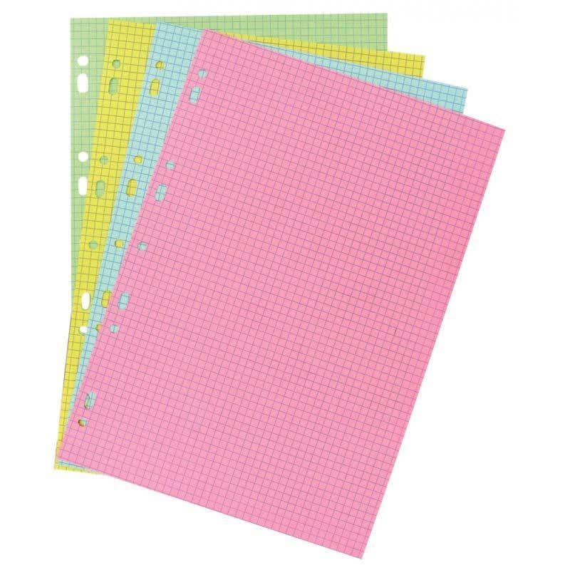 100 fiches bristol perforées, 10 x 15cm, quadrillé 5x5, couleurs assorties, EXACOMPTA - Ma Rentrée Facile