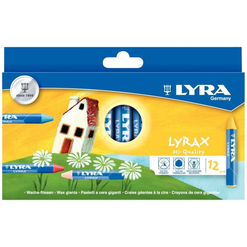 Etui de 12 craies à la cire triangulaires Lyra Lyrax - Ma Rentrée Facile
