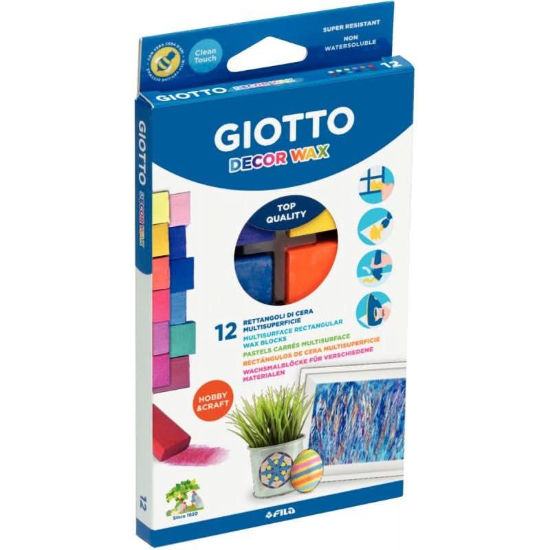 Etui de 12 craies cire rectangulaire Giotto Deco Wax - Ma Rentrée Facile