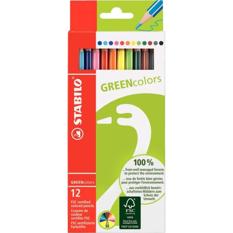 Etui de 12 crayons de couleur Greencolors - Ma Rentrée Facile
