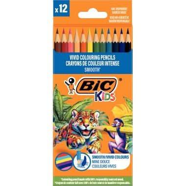 Etui de 12 crayons de couleur Bic Smooth assortis - Ma Rentrée Facile