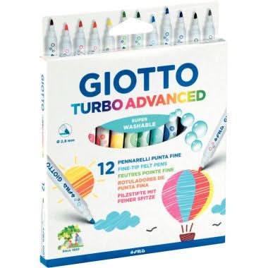 Etui de 12 feutres pointe moyenne Giotto Turbo Advanced - Ma Rentrée Facile