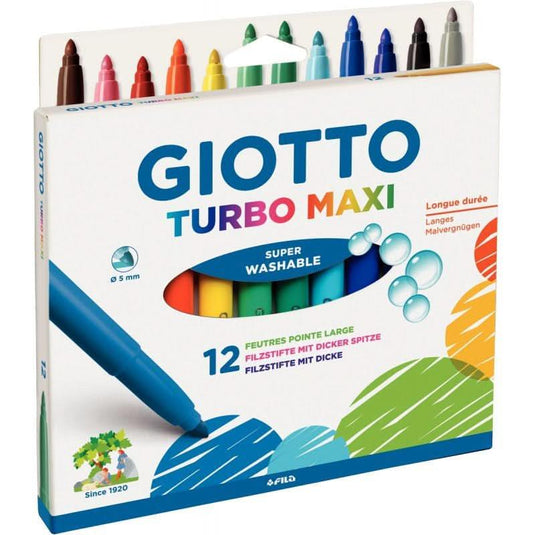 Etui de 12 feutres GiottoTurbo maxi - Ma Rentrée Facile