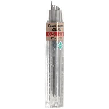 Etui de 12 mines graphite Hi-polymer SUPER diamètre 0,5 mm. 2H - Ma Rentrée Facile