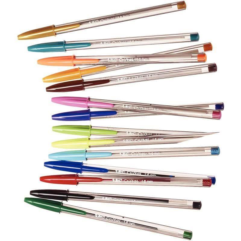 Etui de 15 stylos Bic cristal pointe large multicolour - Ma Rentrée Facile