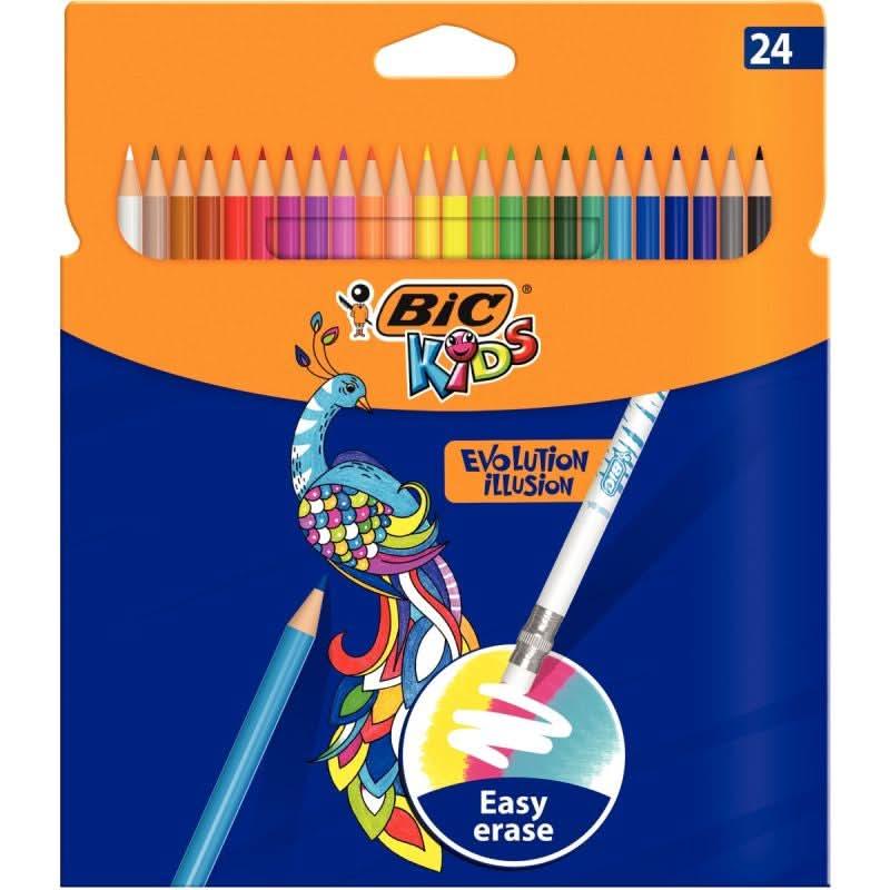 Etui de 24 crayons de couleur Bic Kids Evolution Illusion - Ma Rentrée Facile