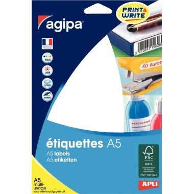 Etui de 48 étiquettes de bureau blanches, format 64x133 mm - Ma Rentrée Facile