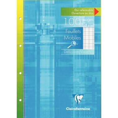 50 feuillets mobiles (100 pages), format 21x29,7cm, séyès 2,5 mm agrandi 10/10, blanc - Ma Rentrée Facile