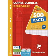 125 copies doubles (500 pages) CLAIREFONTAINE format 21x29.7cm, séyès 90g - Ma Rentrée Facile