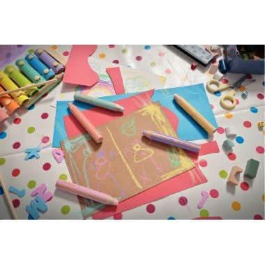 Etui de 6 crayons Woody pastel + 1 taille -crayons - Ma Rentrée Facile