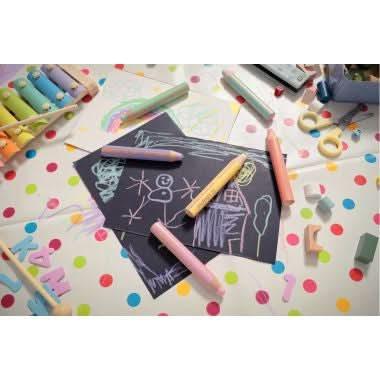 Etui de 6 crayons Woody pastel + 1 taille -crayons - Ma Rentrée Facile