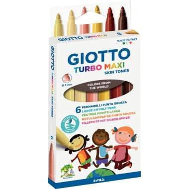 Etui de 6 feutres Giotto Turbo maxi tons peaux - Ma Rentrée Facile