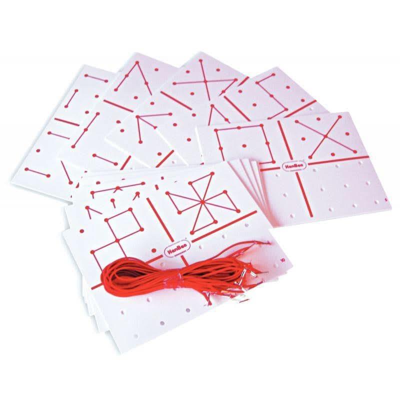 Figures géométriques à lacer + 10 élastiques - Ma Rentrée Facile