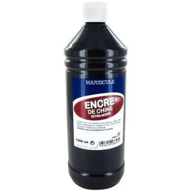 Flacon de 1L d'encre de chine noire - Ma Rentrée Facile
