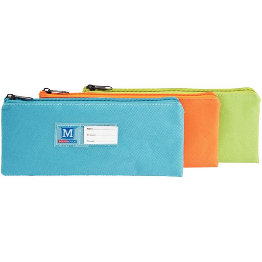 400067C - Trousse Scolaire Plate 22X11Cm En Véritable Cuir D'Agneau 400067C - Trousse Scolaire Plate 22X11Cm En Véritable Cuir D'Agneau