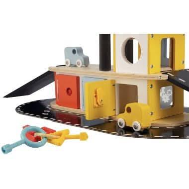 Garage des bolides en bois JANOD - Ma Rentrée Facile