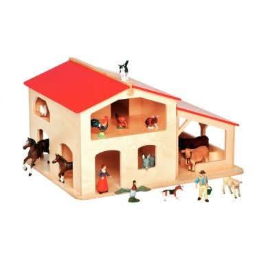 Grande ferme en bois verni et laqué - Ma Rentrée Facile