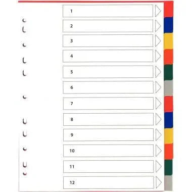 Intercalaires plastique 12 touches A4+ - Ma Rentrée Facile
