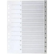 Intercalaires numériques plastique 12 touches A4 gris - Ma Rentrée Facile