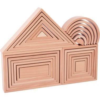 Jeu de construction architecte en bois naturel, 28 pièces - Ma Rentrée Facile