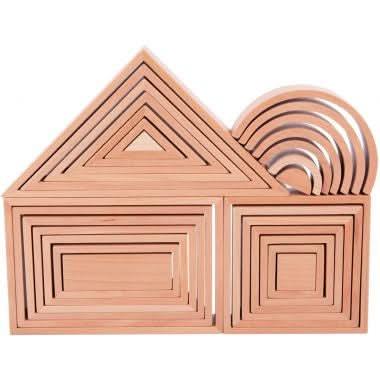 Jeu de construction architecte en bois naturel, 28 pièces - Ma Rentrée Facile