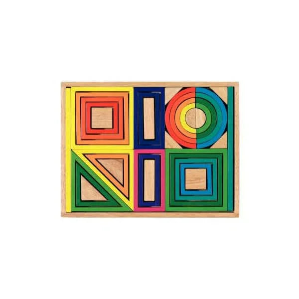 Jeu de construction en bois, arc en ciel - Ma Rentrée Facile