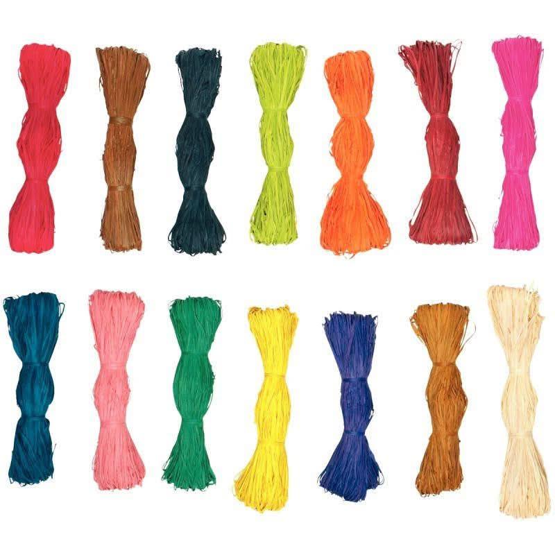Kit de 15 pelotes de 50 gr de raphia végétal, coloris assortis - Ma Rentrée Facile