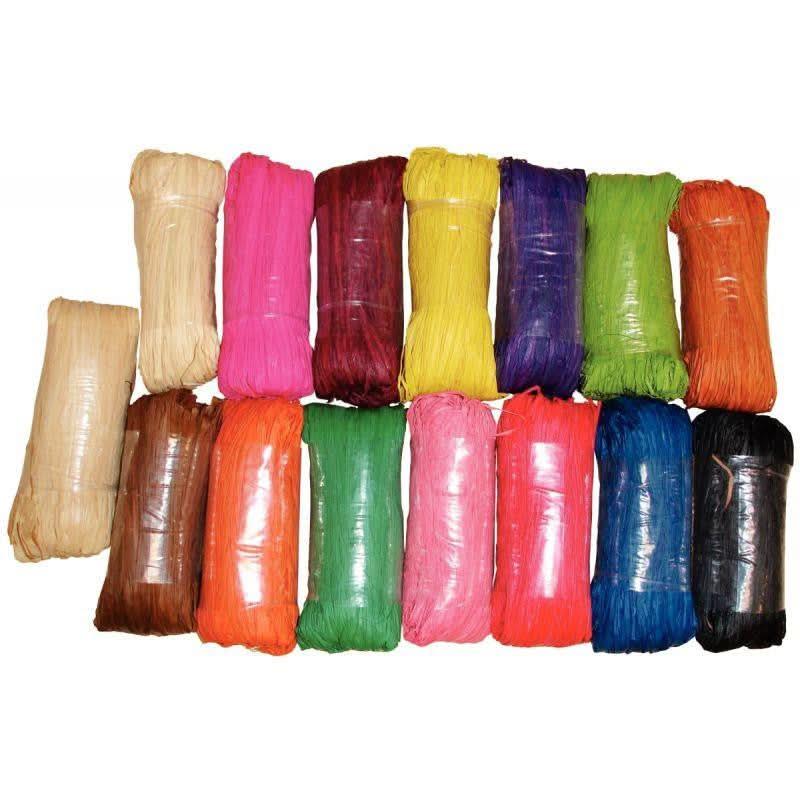 Kit de 15 pelotes de 50 gr de raphia végétal, coloris assortis - Ma Rentrée Facile