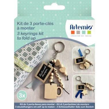 Kit de 3 porte-clés en bois pour Papa - Ma Rentrée Facile